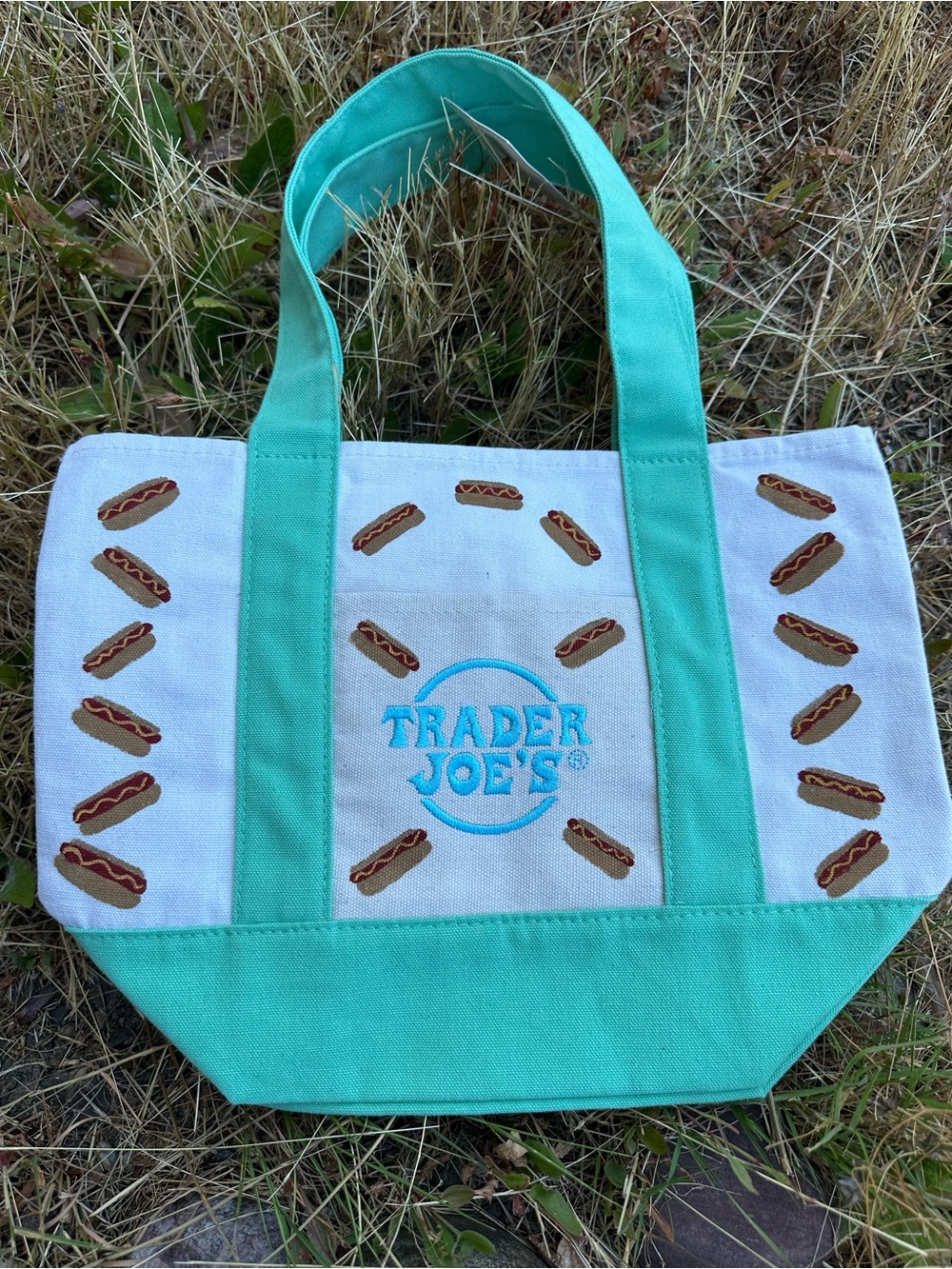 Hand Painted Trader Joe’s Hotdog Tote Bag - Picture 2 of 5